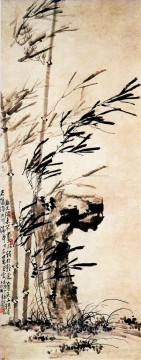Li fangyin bamboo in wind traditional Chinese Oil Paintings